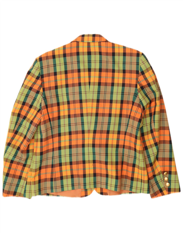 Jaqueta blazer feminina HMC com peito duplo Reino Unido 12 xadrez médio multicolorido