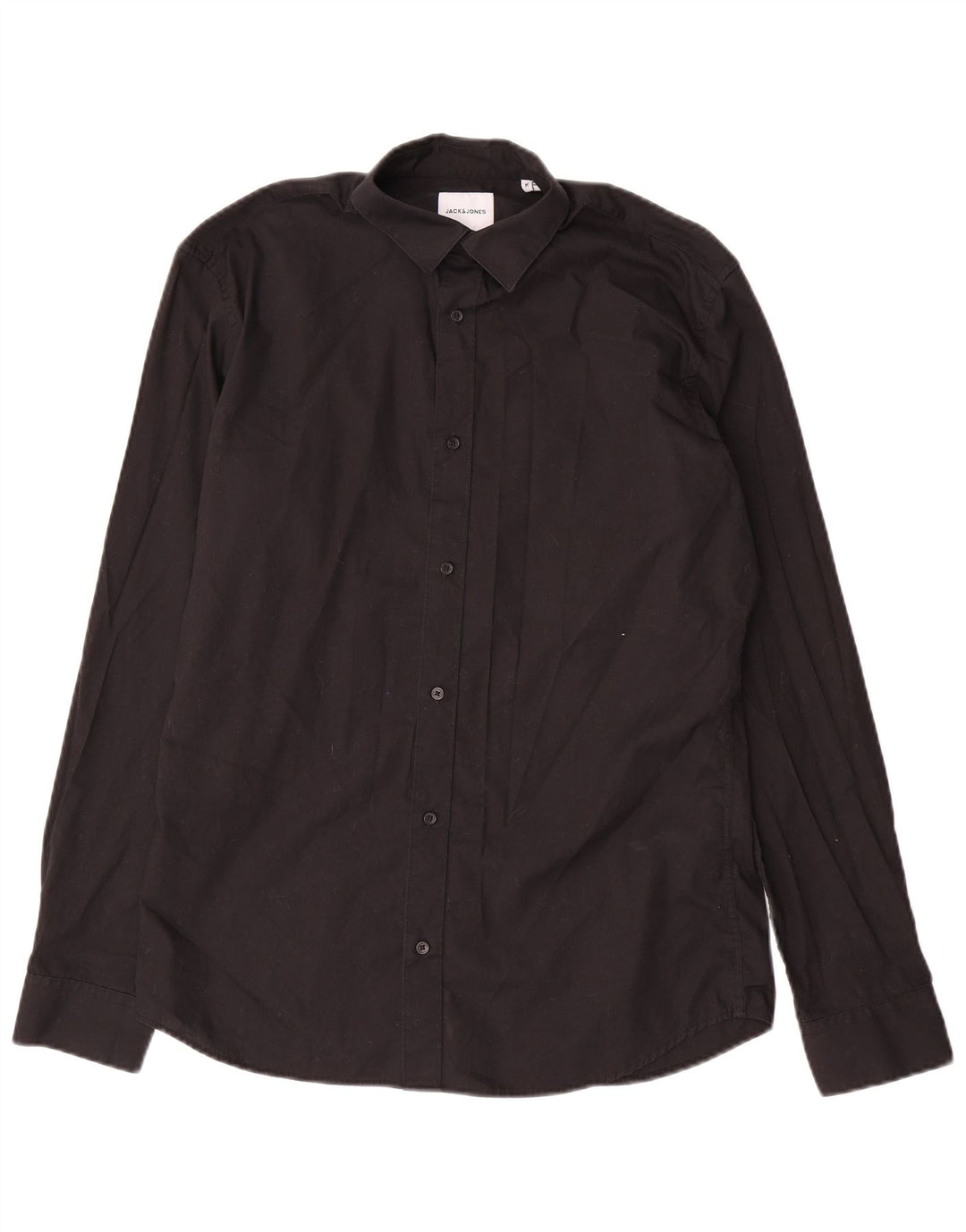 Camisa masculina Jack & Jones de algodão preto médio