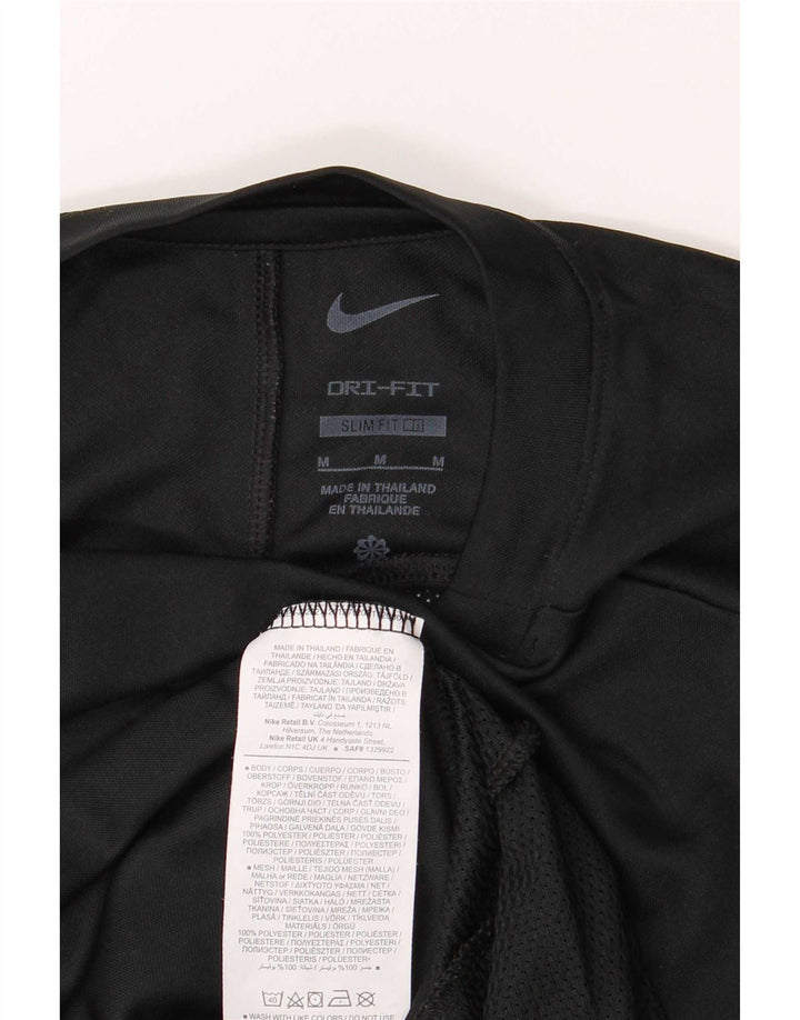 Camiseta masculina Nike Dri Fit Slim Top médio preto poliéster