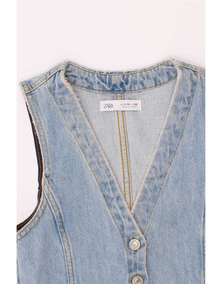 Zara Colete Jeans Meninas 9-10 Anos Azul
