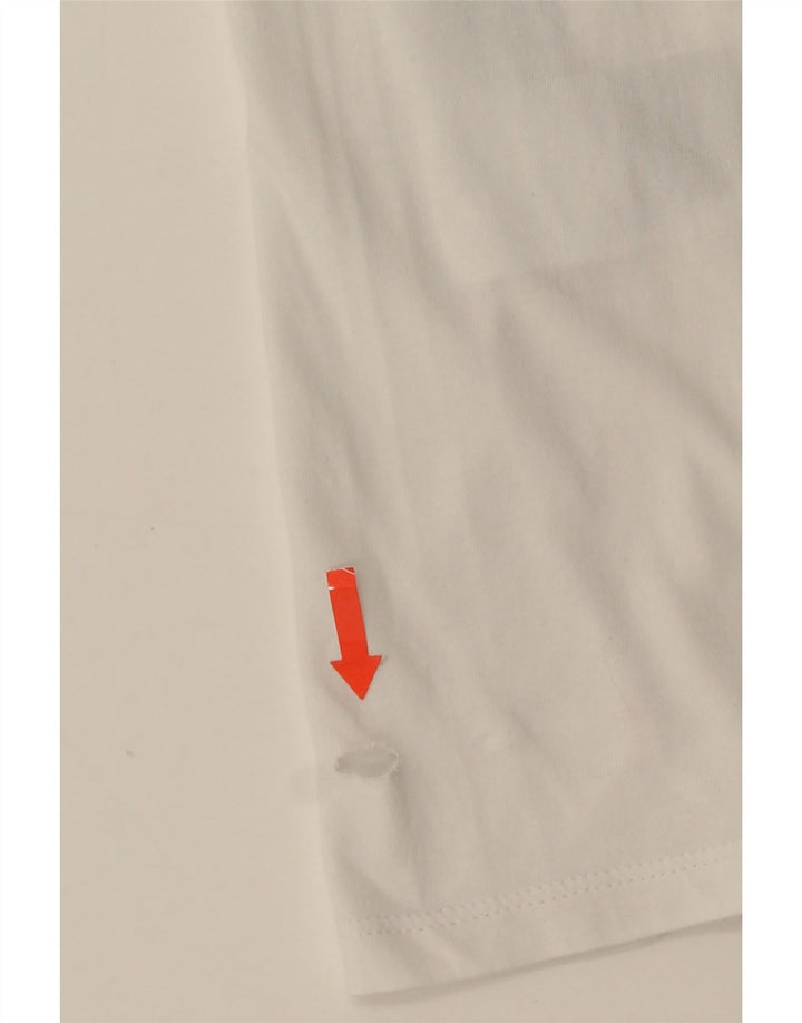 Camiseta feminina gráfica Levi's UK 12 algodão branco médio
