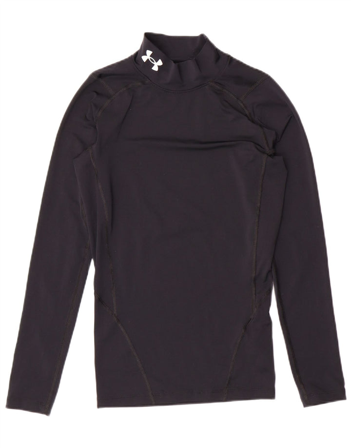 Top de compressão feminino UNDER ARMOUR manga comprida UK 8 pequeno poliéster preto