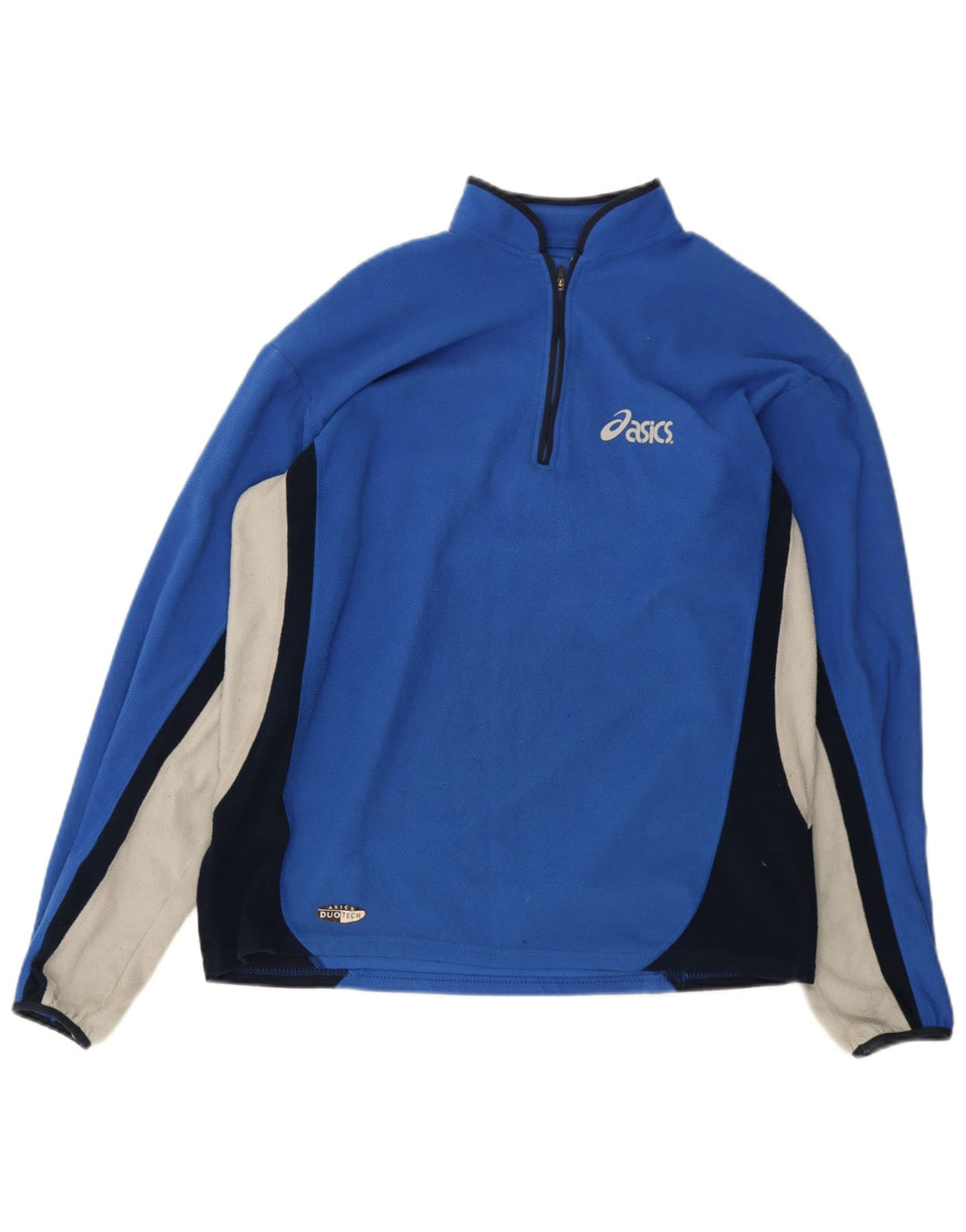 Asics Mens Zip Neck Fleece Jumper Grande Azul Colourblock Poliéster