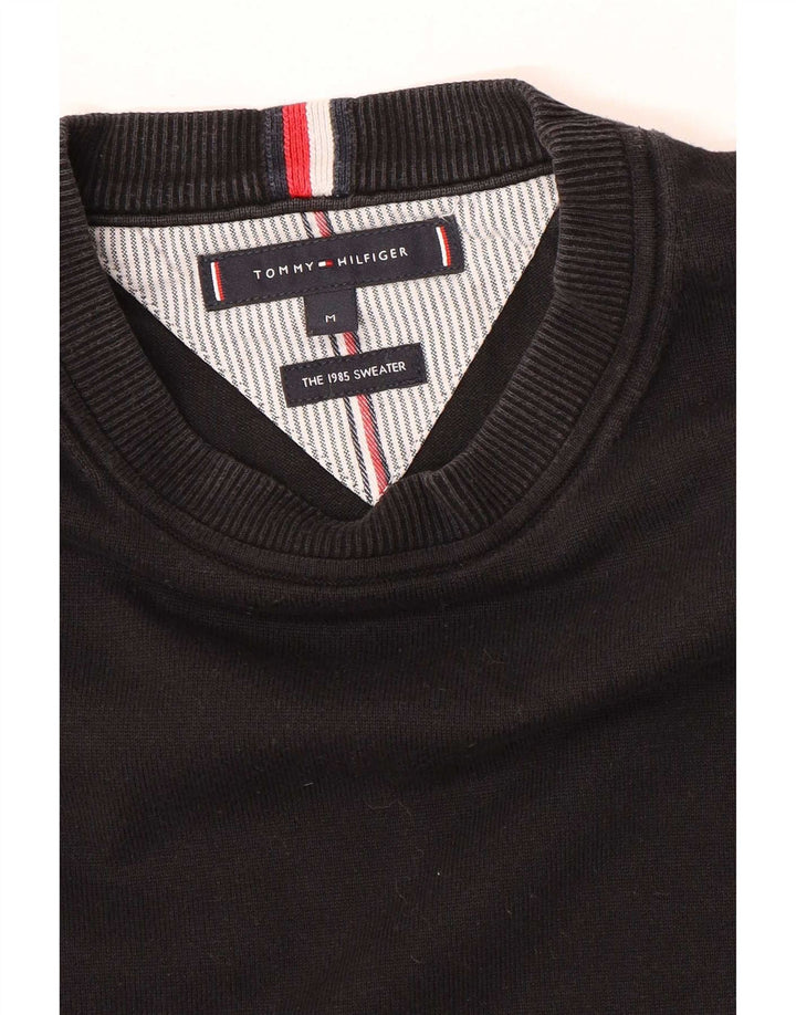 Suéter masculino Tommy Hilfiger com gola redonda, preto médio