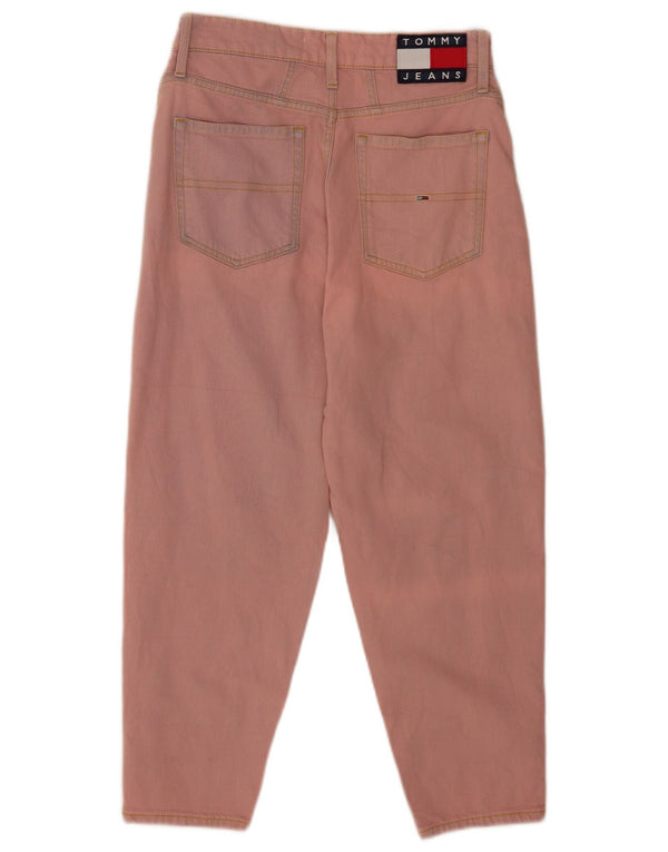 Jeans feminino Tommy Hilfiger Acid Wash cintura alta W30 L23 algodão rosa