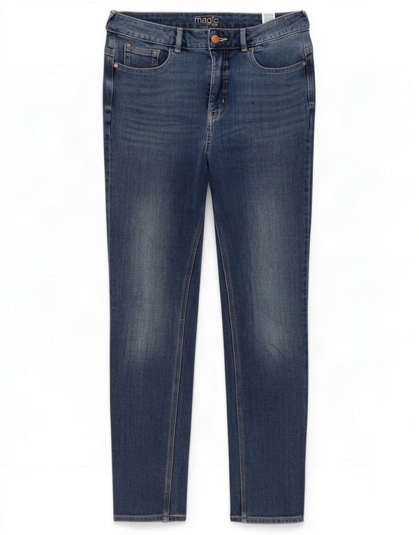 Jeans Marks & Spencer feminino slim UK 12 médio W32 L28 algodão azul