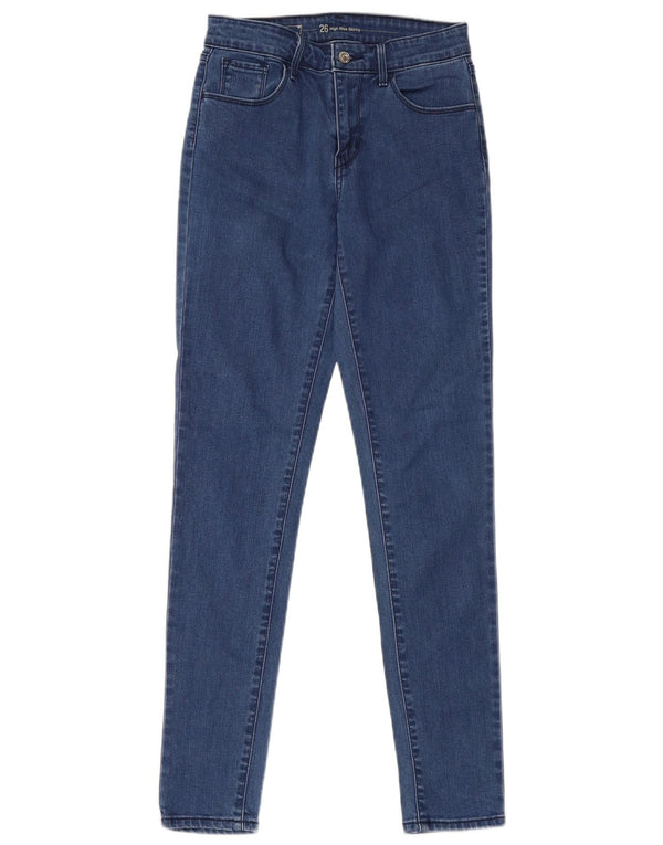 Jeans skinny de cintura alta feminino Levi's W26 L30 algodão azul