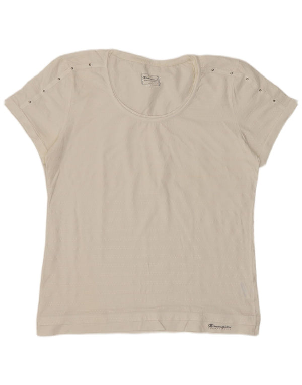 Camiseta feminina Champion Easy Fit Top UK 20 2XL algodão branco