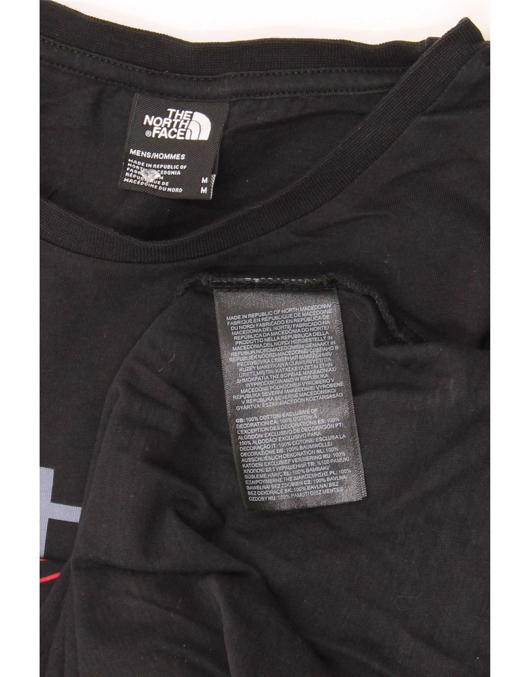 Camiseta gráfica masculina The North Face Top médio algodão preto