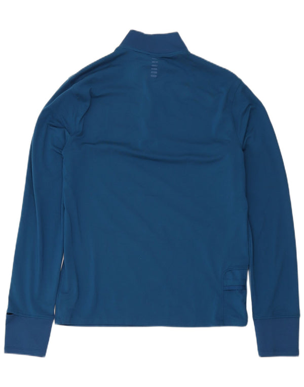 Under Armour Mens Zip Neck Pulôver Treino Top Médio Azul
