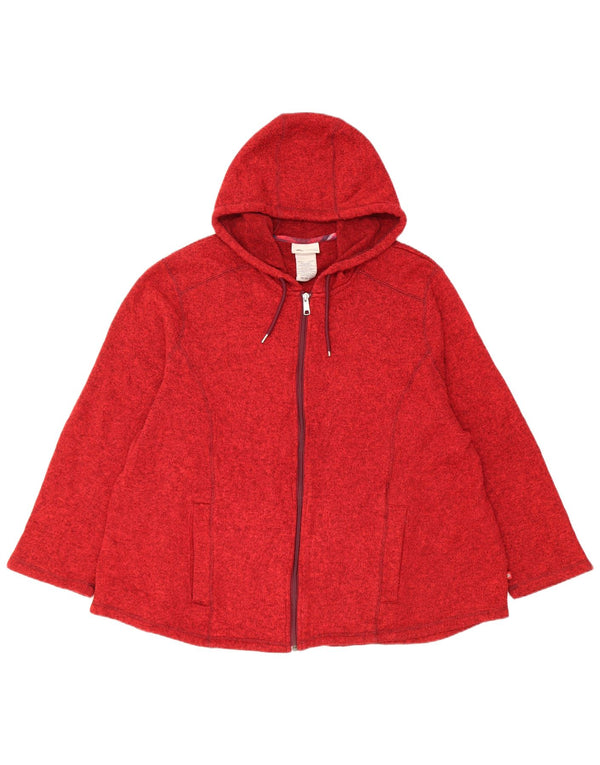 Suéter feminino Dickies com capuz e zíper Reino Unido 22 3XL poliéster manchado vermelho