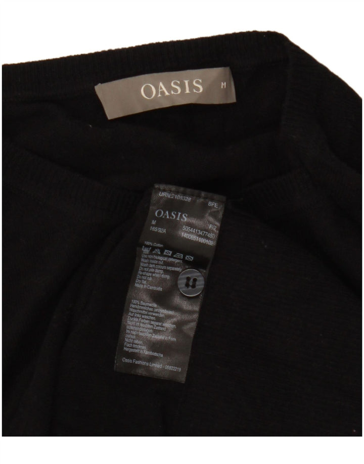 Suéter cardigã feminino Oasis UK 14 algodão preto médio