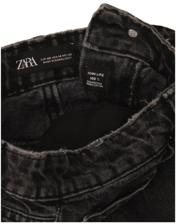 Zara Jeans Cônicos Femininos EU 46 2XL W36 L28 Algodão Preto