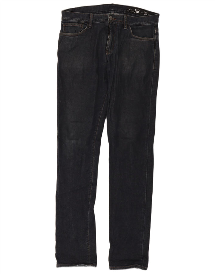 Armani Exchange Mens Straight Jeans W30 L32 Azul Marinho Algodão