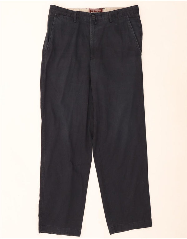 Calça chino reta masculina Marlboro Classics EU 52 XL W38 L31 azul marinho