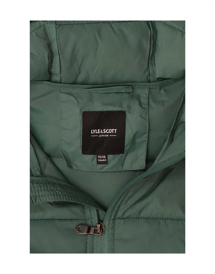 Jaqueta acolchoada com capuz para meninos Lyle & Scott 15-16 anos poliamida verde