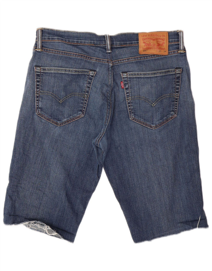 LEVI'S Masculino 511 Shorts Jeans W32 Médio Azul Algodão