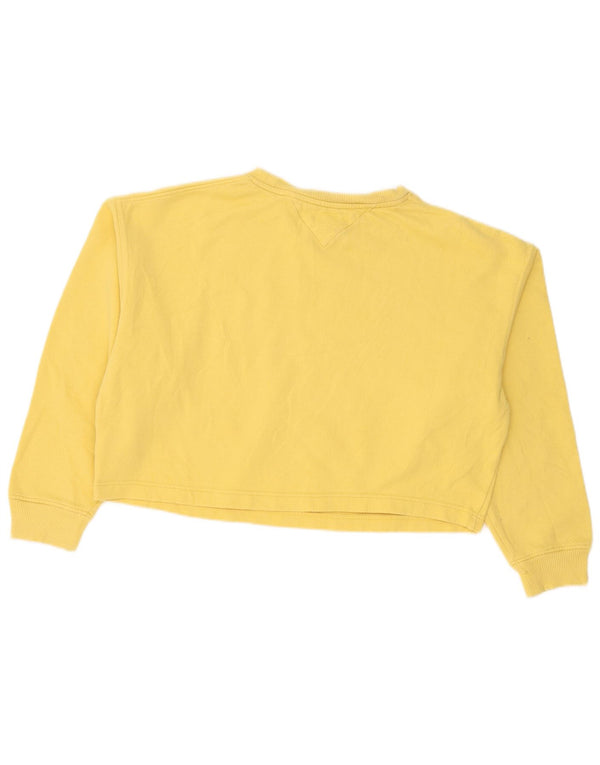 Suéter Tommy Hilfiger feminino cropped UK 14 algodão amarelo médio