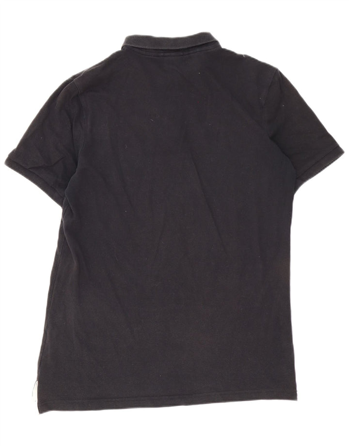 Camisa polo masculina NIKE de algodão preto médio