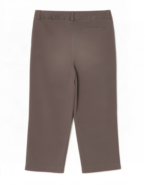 Calça capri feminina Marks & Spencer Reino Unido 12 médio W32 L20 algodão cinza