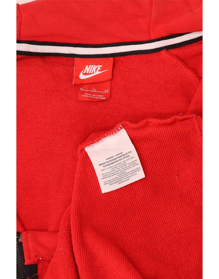 Suéter masculino Nike com capuz e zíper XL vermelho algodão