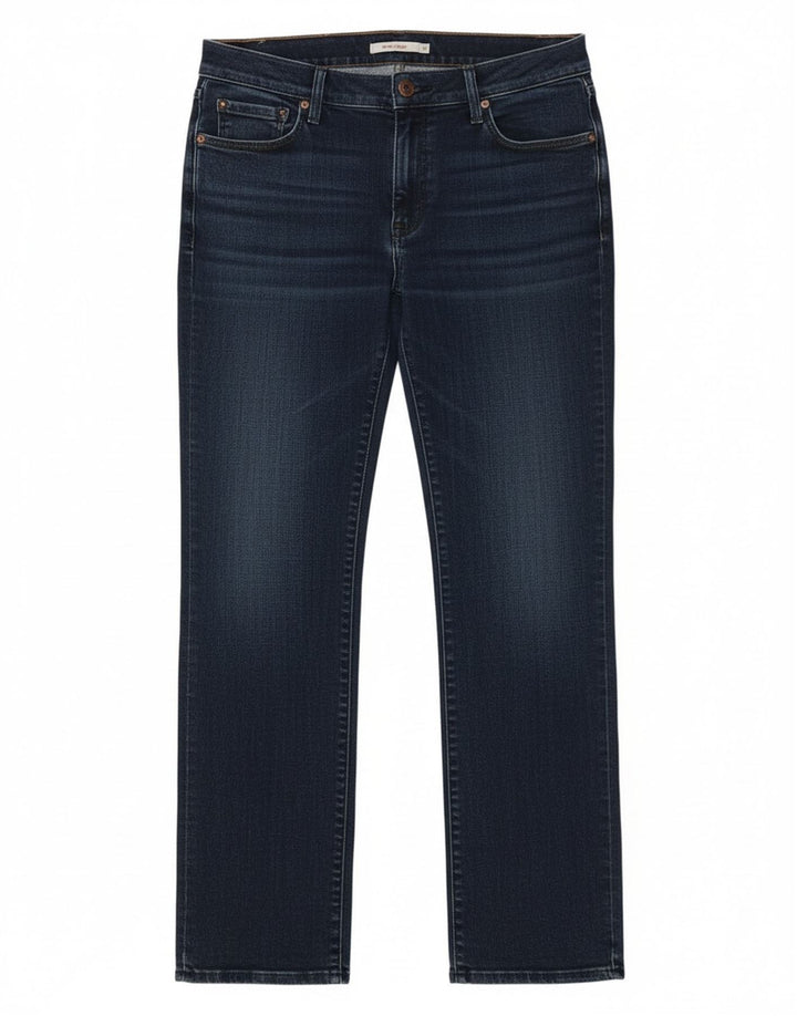 Calça jeans feminina Levi's 505 Straight W31 L32 azul marinho algodão