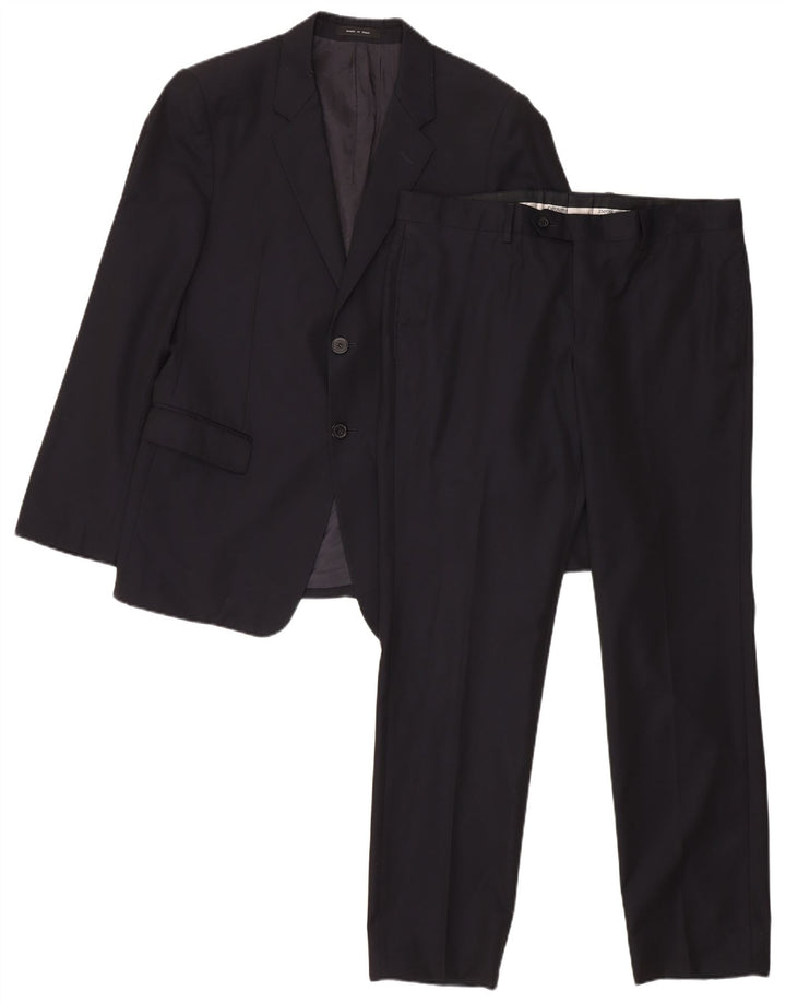 Emporio Armani masculino 2 botões terno de 2 peças IT 50 grande W35 L30 azul marinho