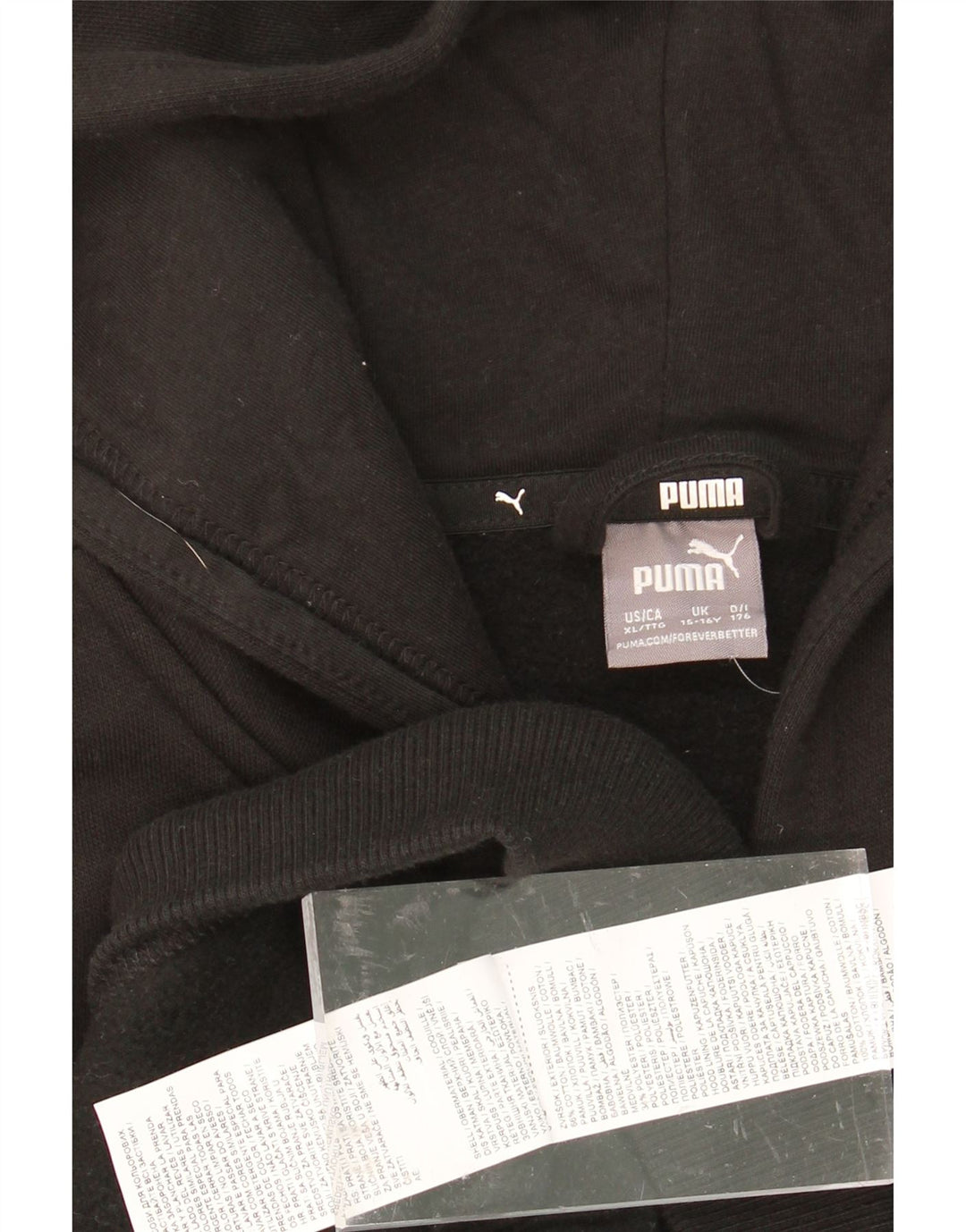 PUMA Boys Graphic Zip Hoodie Sweater 15-16 Years Black Cotton Vintage Puma and Second-Hand Puma from Messina Hembry 