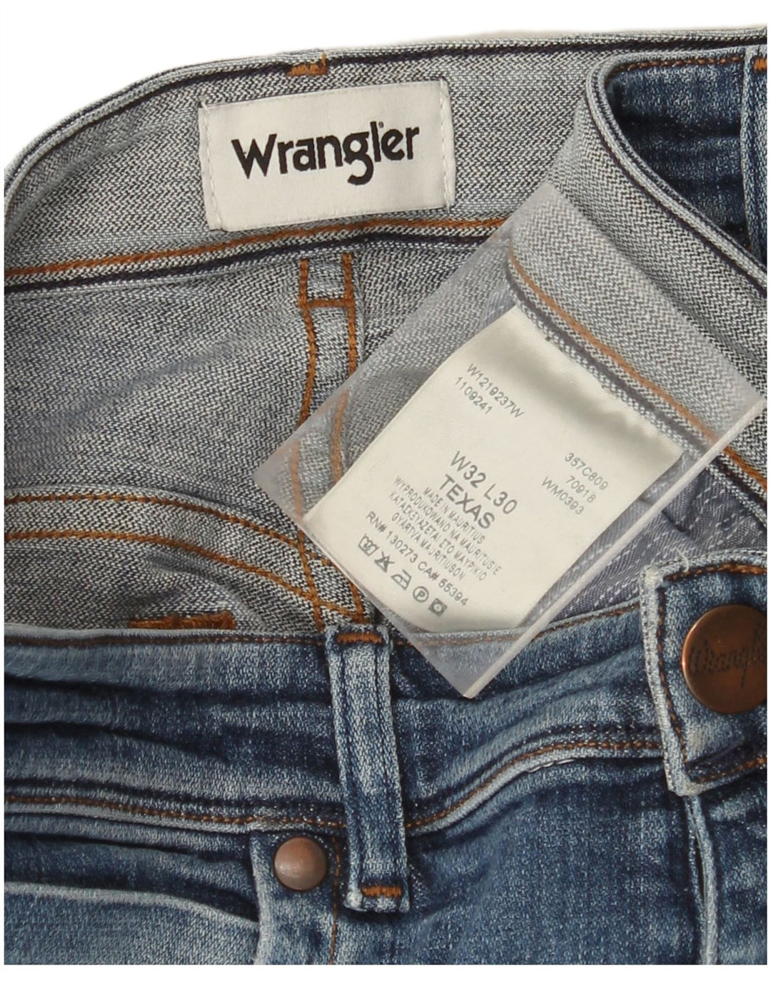 WRANGLER Masculino Texas Straight Jeans W32 L30 Azul Algodão