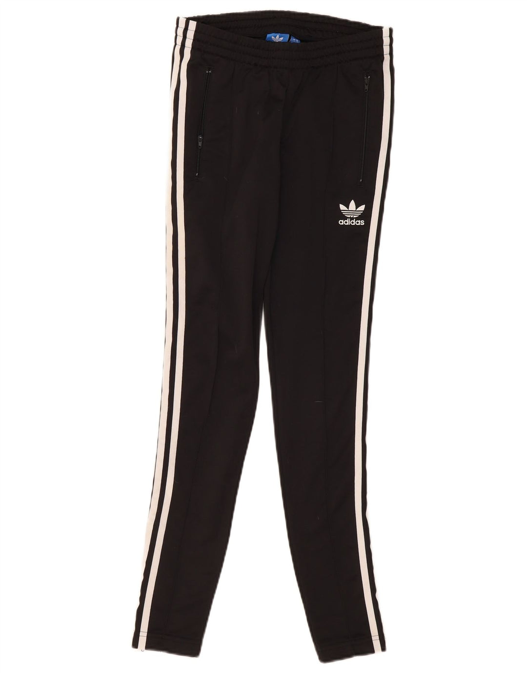 Calças de treino femininas Adidas UK 6 XS poliéster preto
