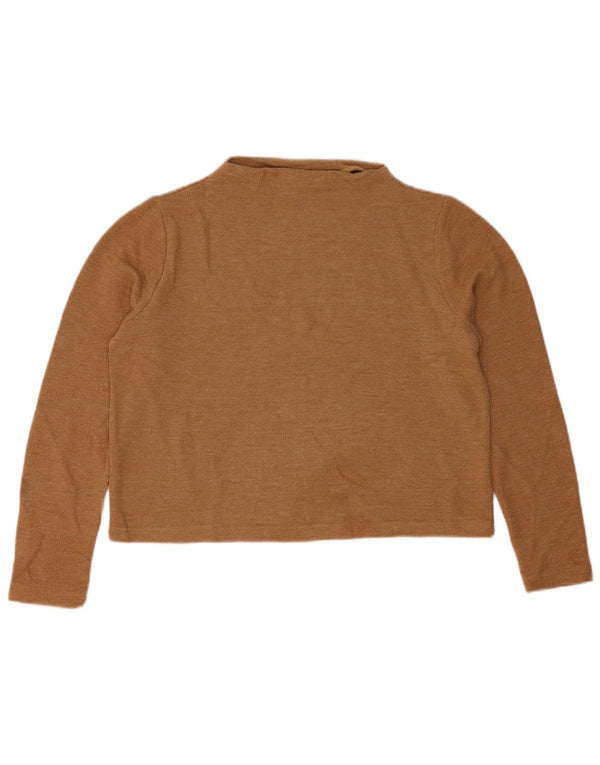 Blusa cropped feminina Market & Spruce UK 14 grande poliéster bege