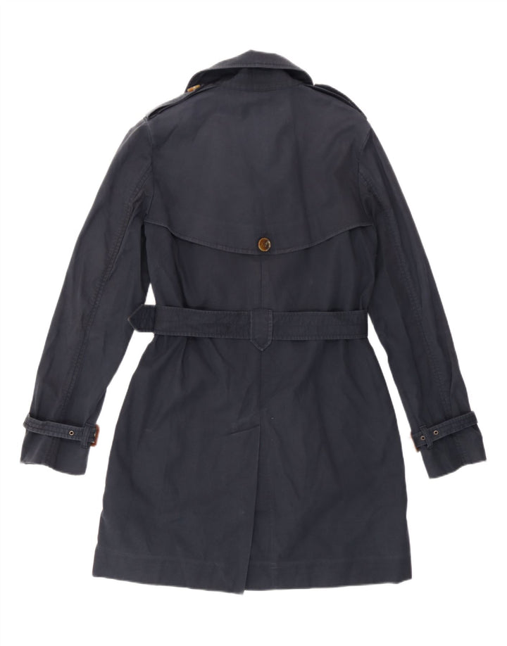 Trench Coat feminino French Connection Reino Unido 10 pequeno algodão azul marinho