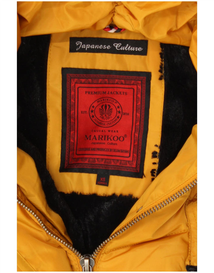 Jaqueta acolchoada com capuz feminina Marikoo UK 6 XS poliéster amarelo