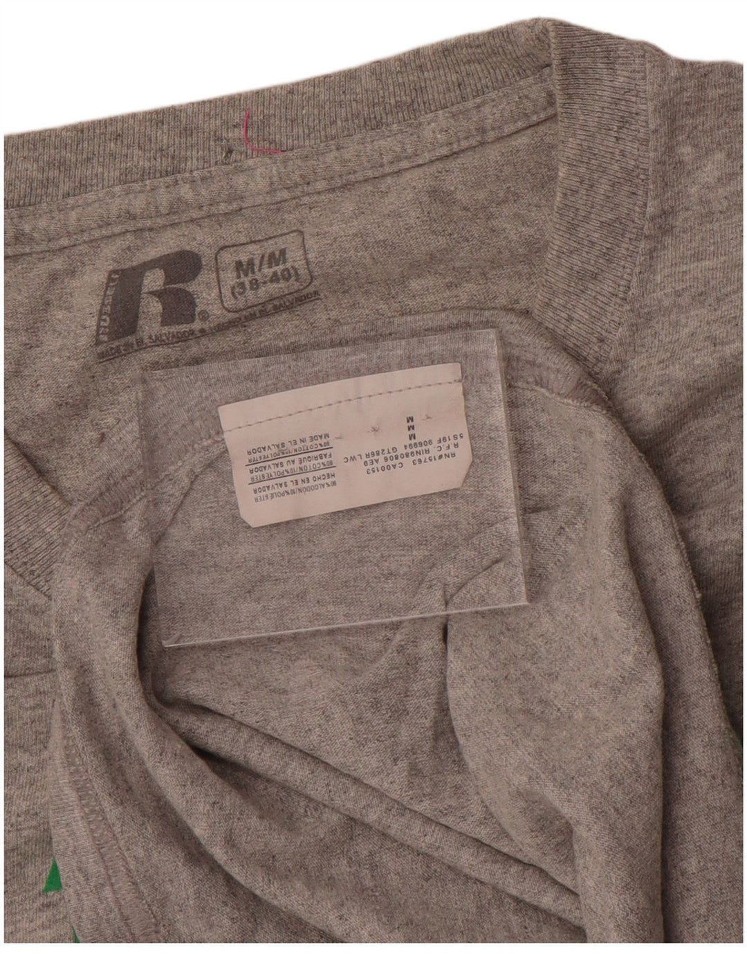 Russell Athletic Mens Graphic Top Manga Longa Reino Unido 38/40 Algodão Cinza Médio