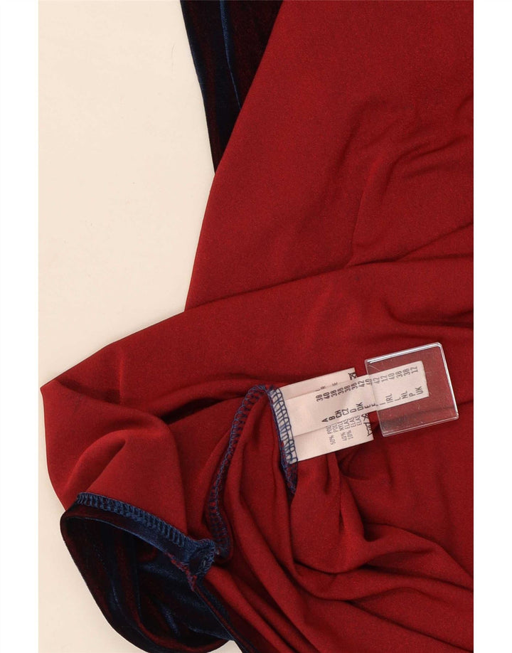 CLOCK HOUSE Vestido maxi feminino sem mangas Reino Unido 12 poliéster vermelho médio