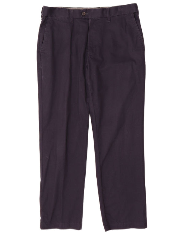 Marks & Spencer Mens Regular Suit Trousers W34 L29 Navy Blue Cotton