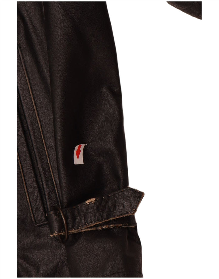 Jaqueta de couro masculina vintage UK 38 couro preto médio