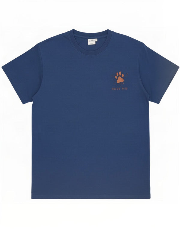 Camiseta gráfica masculina Weird Fish Top 3XL algodão azul marinho