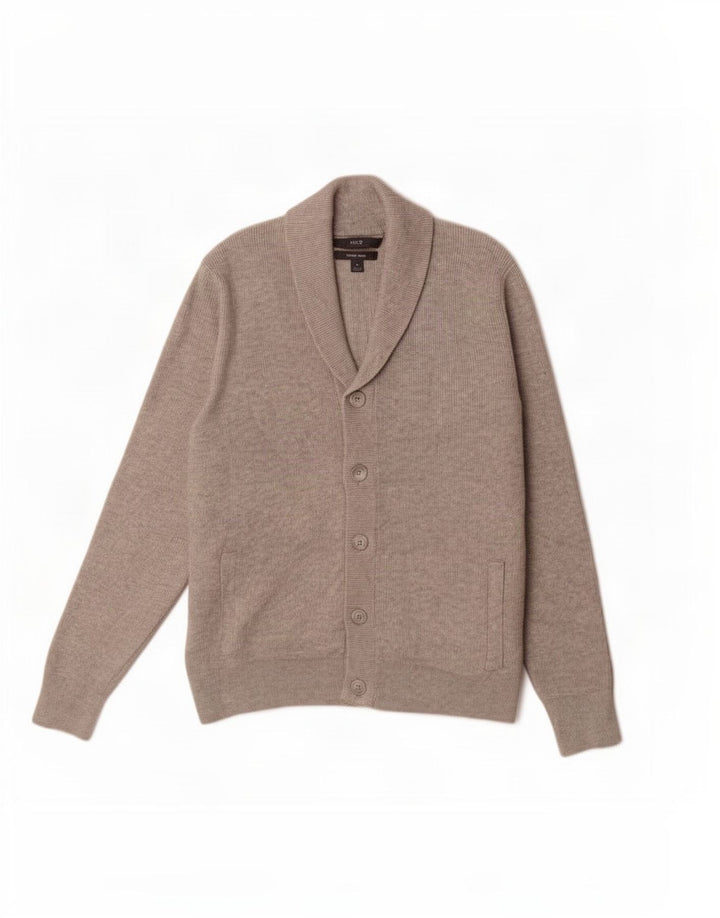 Suéter masculino Marks & Spencer com gola xale e poliéster cinza médio