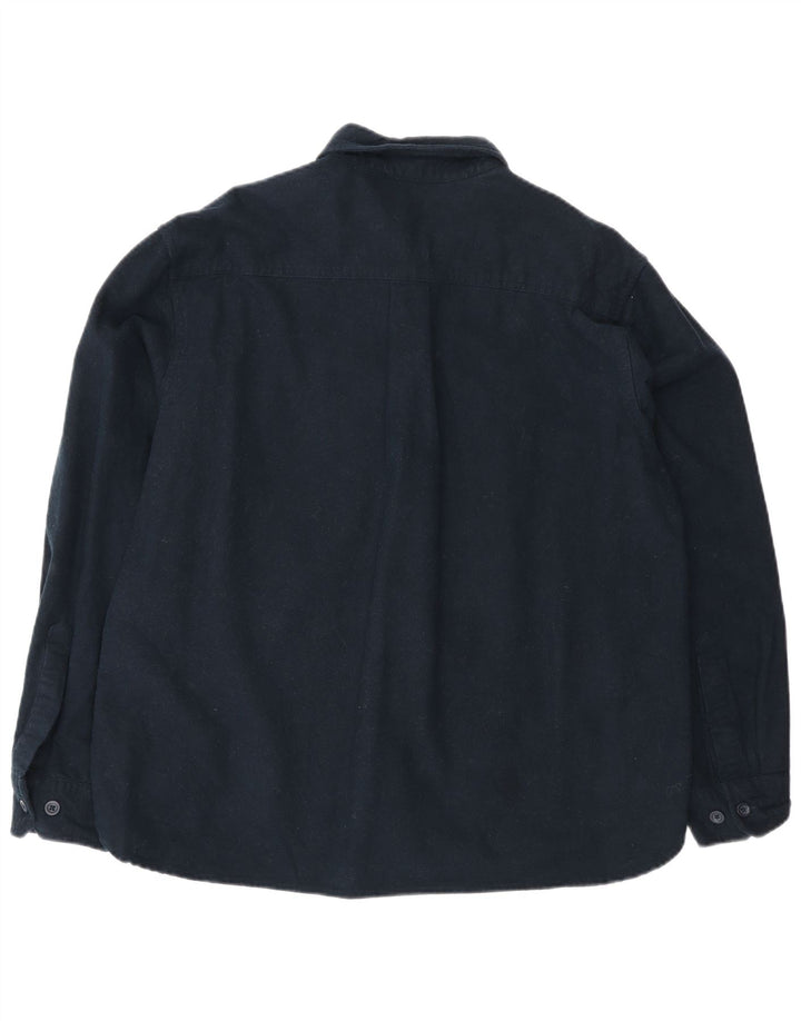 Camisa masculina Eddie Bauer de algodão azul marinho médio