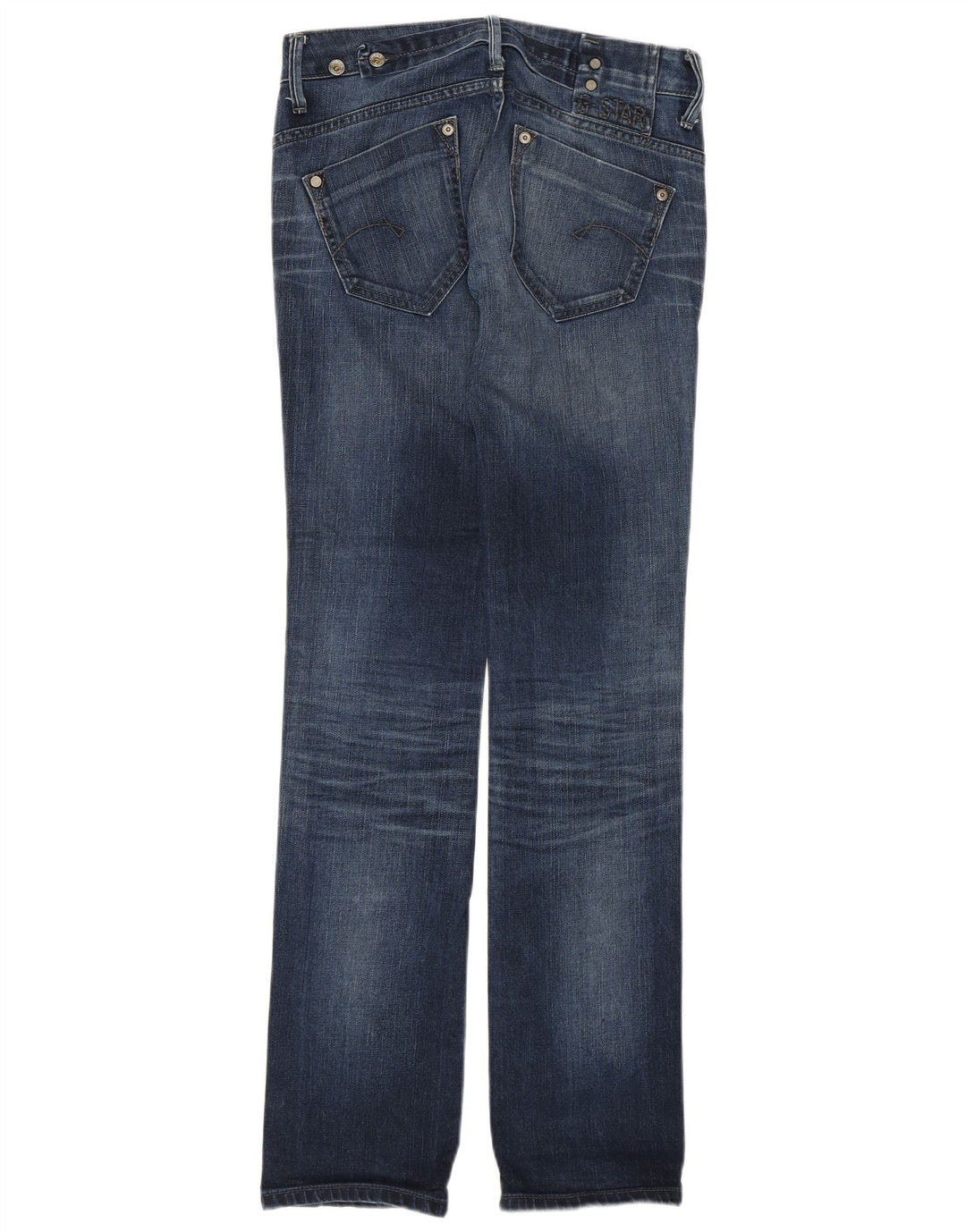 Calça jeans reta feminina G-STAR cintura baixa W27 L34 algodão azul