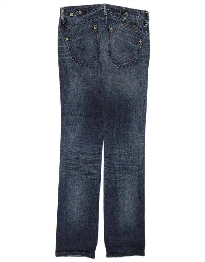 Calça jeans reta feminina G-STAR cintura baixa W27 L34 algodão azul