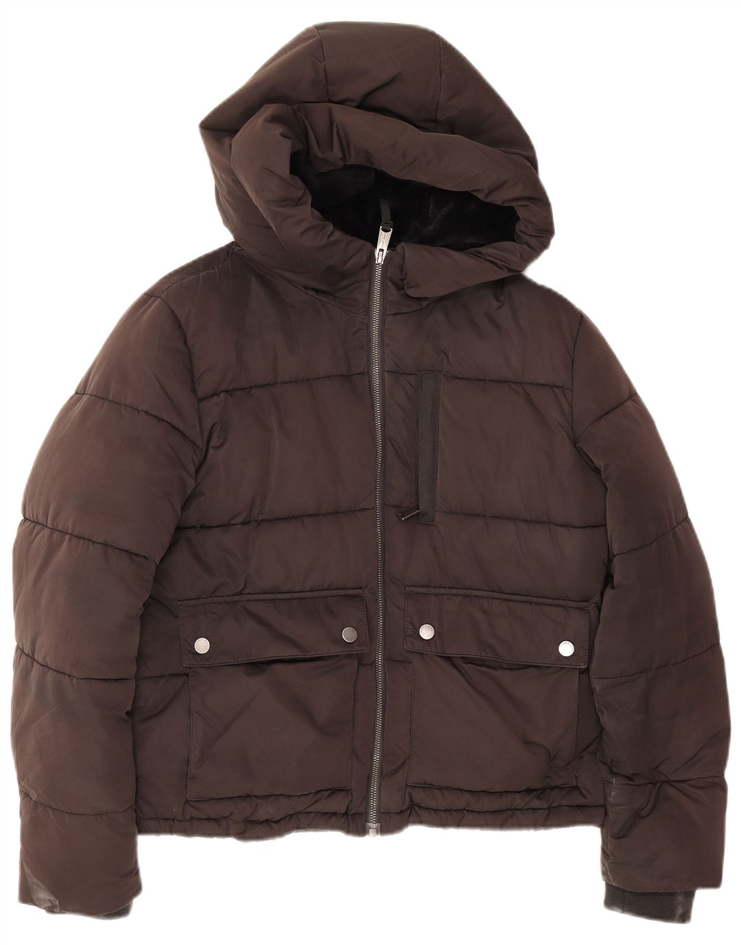 Jaqueta Tommy Hilfiger Feminina Crop Oversized Acolchoada UK 6 XS Cinza Poliamida