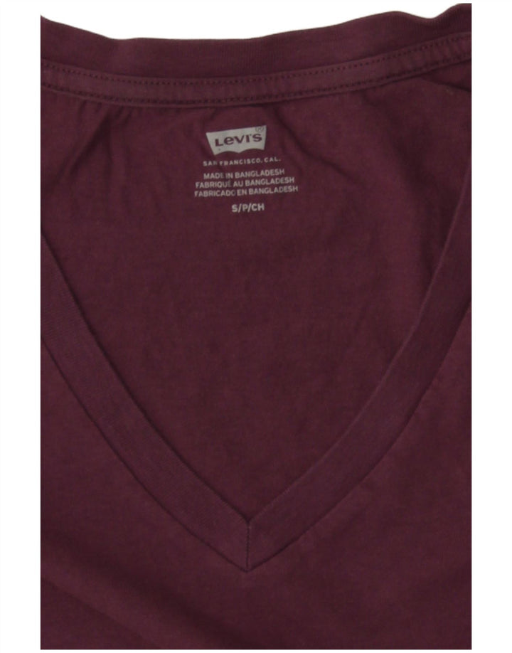 Camiseta feminina Levi's Top UK 10 pequena Borgonha