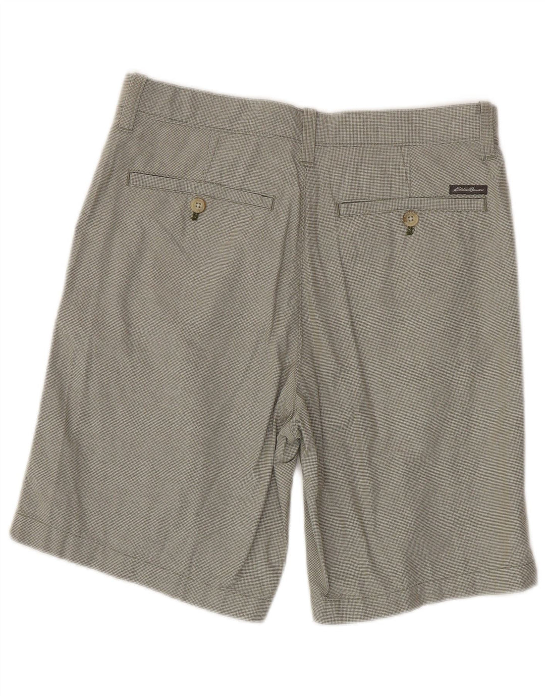 EDDIE BAUER Mens Chino Shorts W30 Médio Cáqui Houndstooth Algodão