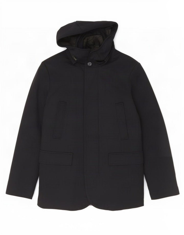 Jaqueta utilitária masculina Zara com capuz UK 38 azul marinho médio