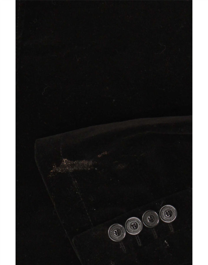 Jaqueta blazer masculina Zara com 2 botões de veludo UE 52 grande algodão preto