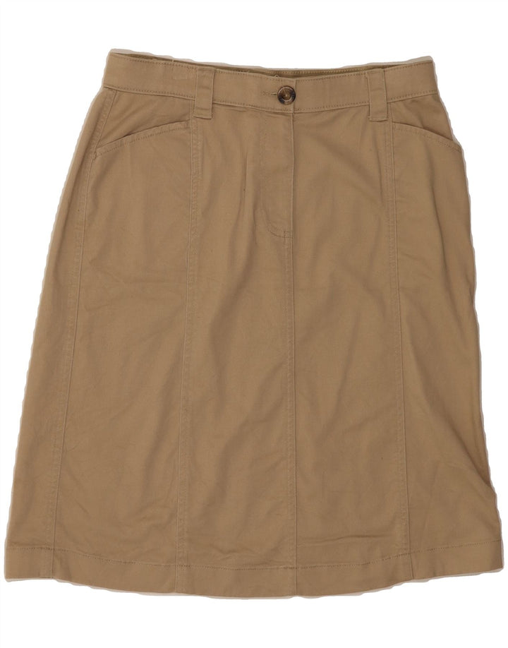 L.L.BEAN Womens Classic Fit A-Line Skirt US 6 Medium W30  Beige Cotton Vintage L.L.Bean and Second-Hand L.L.Bean from Messina Hembry 