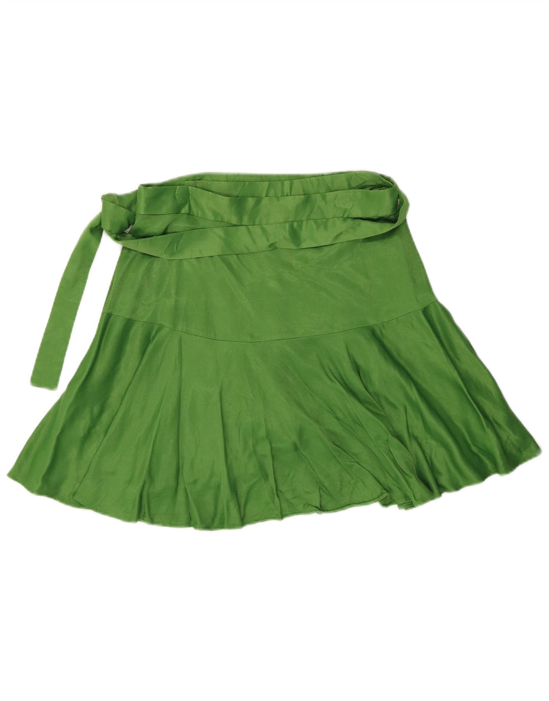 Mini saia envoltória feminina Zara pequena W26 viscose verde