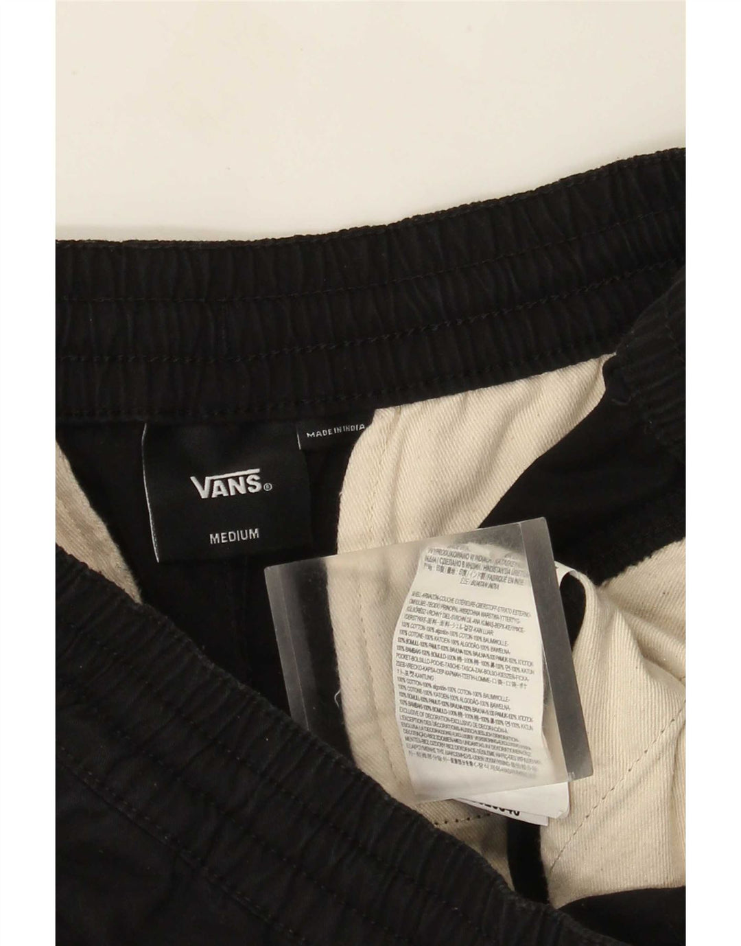 Vans Mens Chino Shorts Médio W32 Algodão Preto